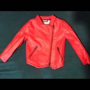 Disney red faux leather motto jacket mini mouse